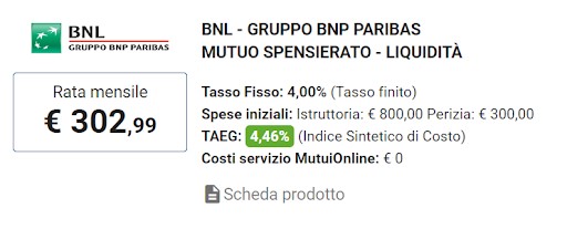 simulazione mutuo liquidita 50000 euro in 20 anni