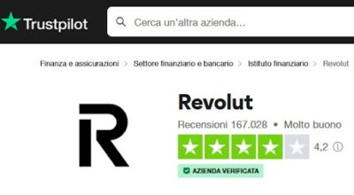 valutazione di revolut su trustpilot